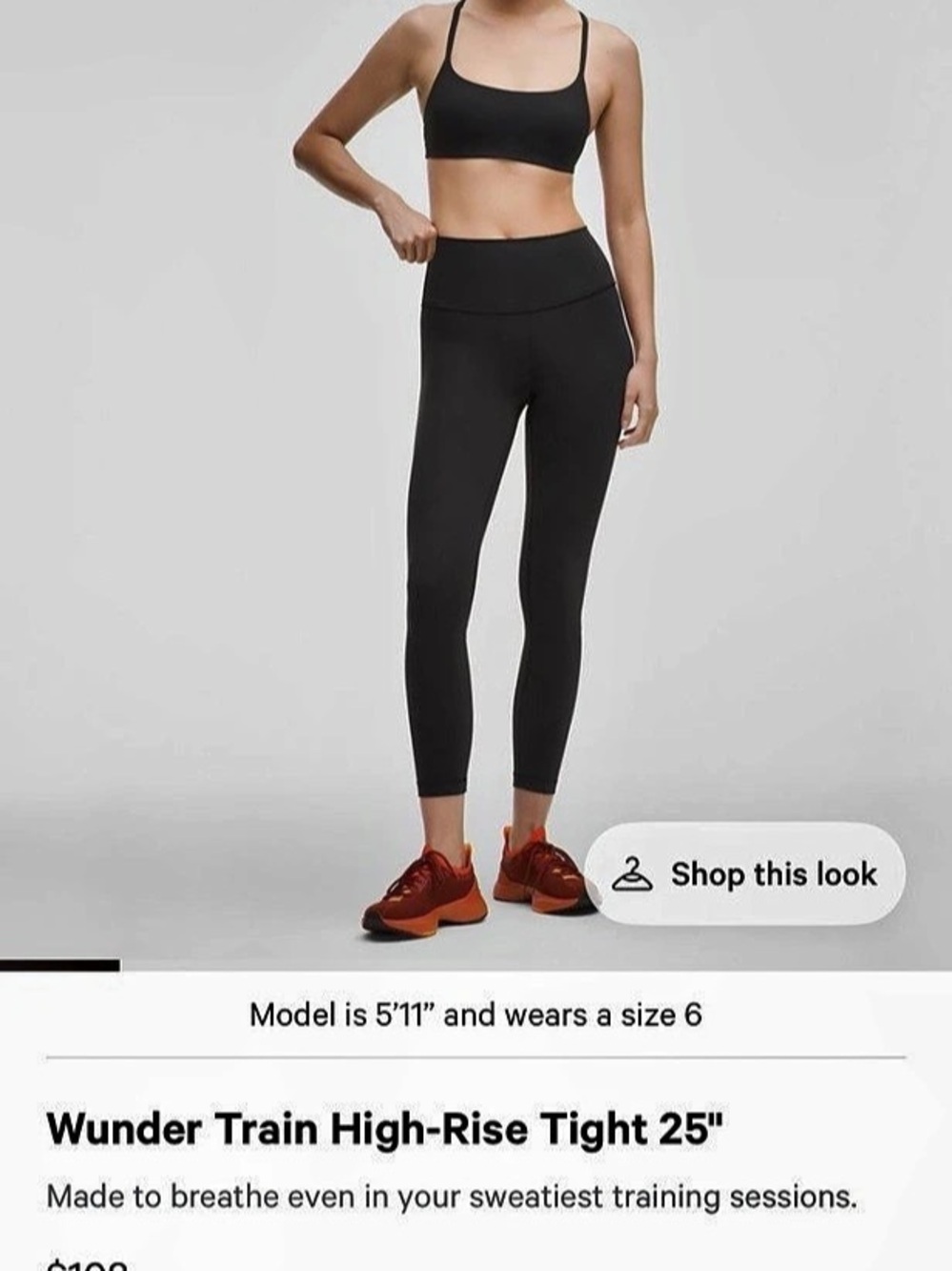 Lululemon Wunder Train High-Rise Tight 25" Black Size 6